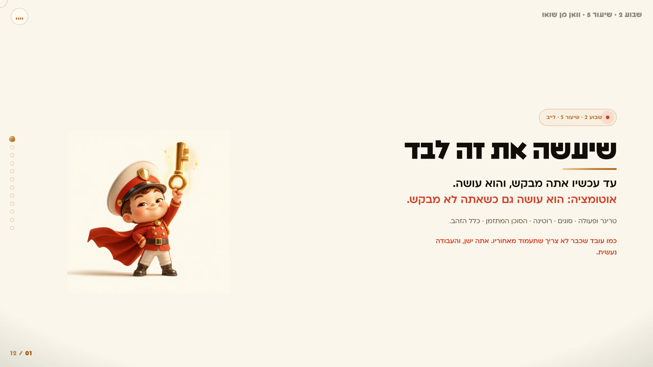 שיעור מתוך הקורס — שיעשה את זה לבד